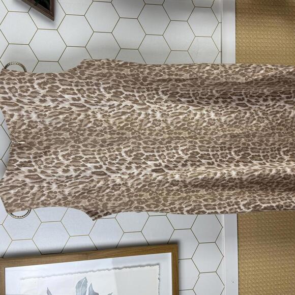 J. McLaughlin Lynda Tan Leopard Print Faux Suede Dress - Size - XL - Picture 3 of 7